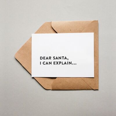Postkarte "Lieber Weihnachtsmann, ich kann es erklären..."