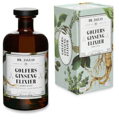 Elisir al ginseng del golfista, liquore + confezione regalo di design, golf / 500ml