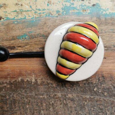 Coat hook shell ceramic