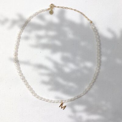 Collier Perle Lettre Personnalisé SANS LETTRE