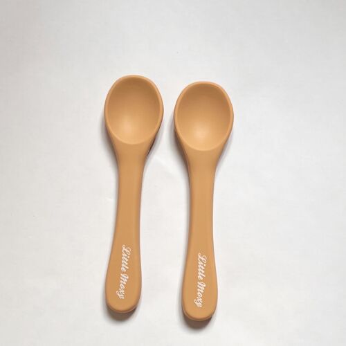 Toddler Silicone Cutlery Set - Apricot