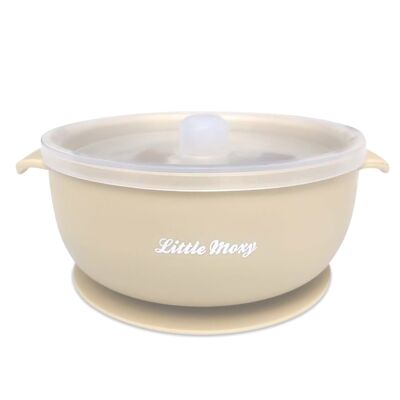 SUCTION BOWL WITH LID - Almond