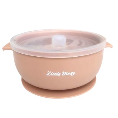 SUCTION BOWL WITH LID - Apricot