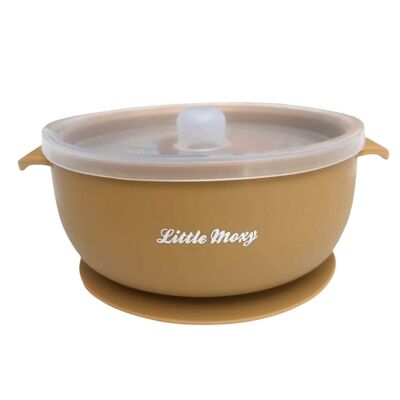 SUCTION BOWL WITH LID - Peanut
