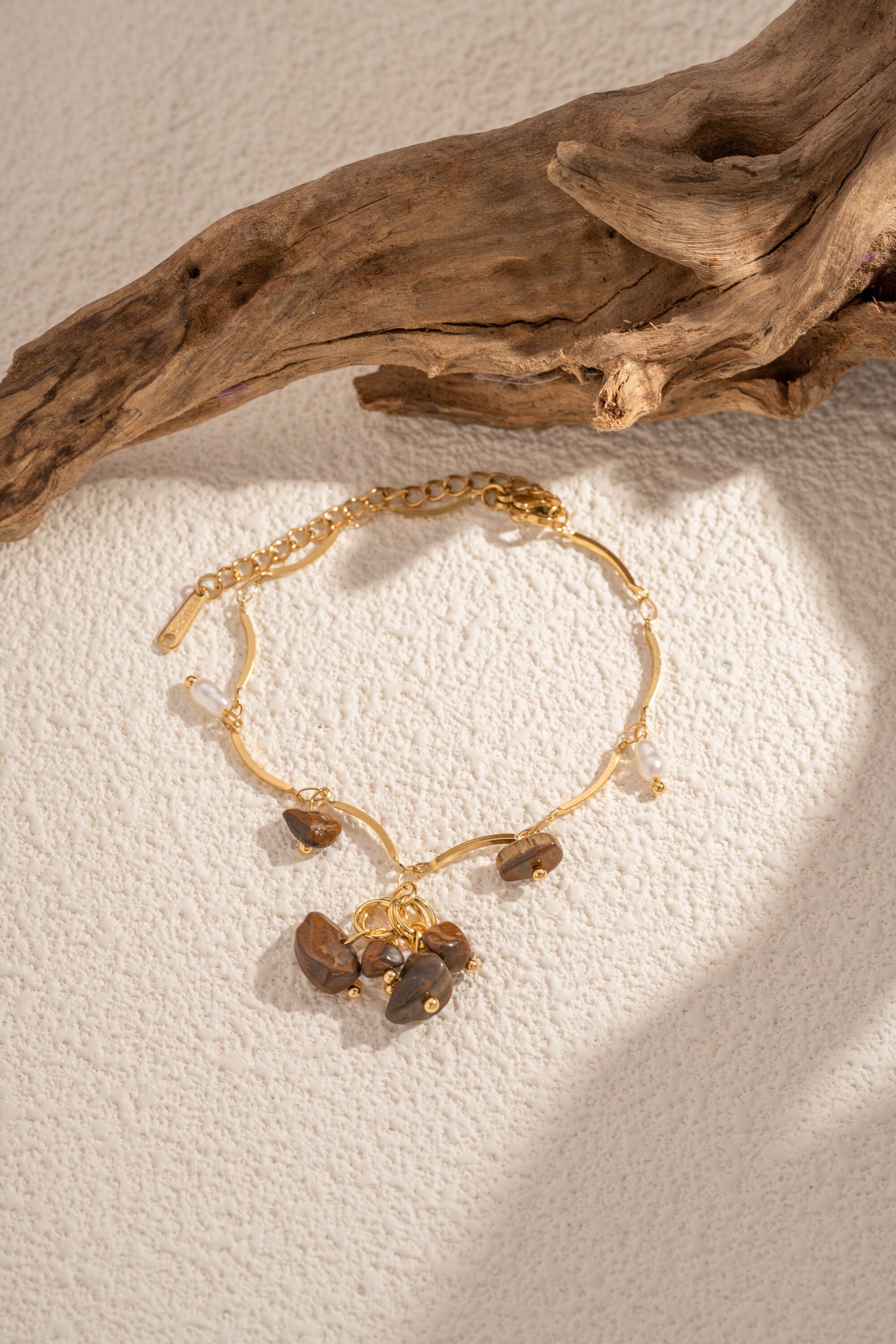 Stainless Steel Charms & Natural Stones Bracelet