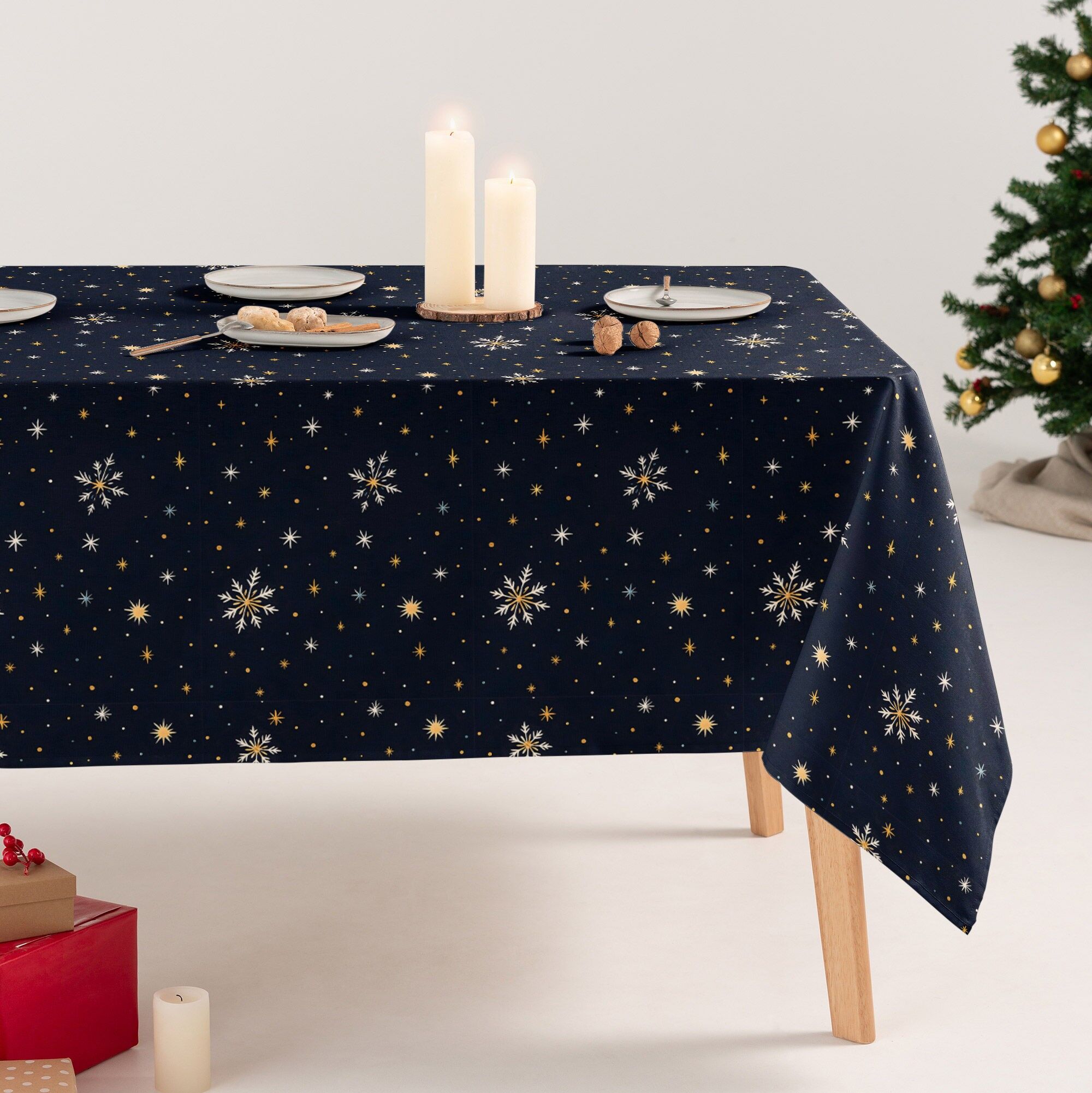 Snerry printed soft cotton stain-resistant Christmas tablecloth