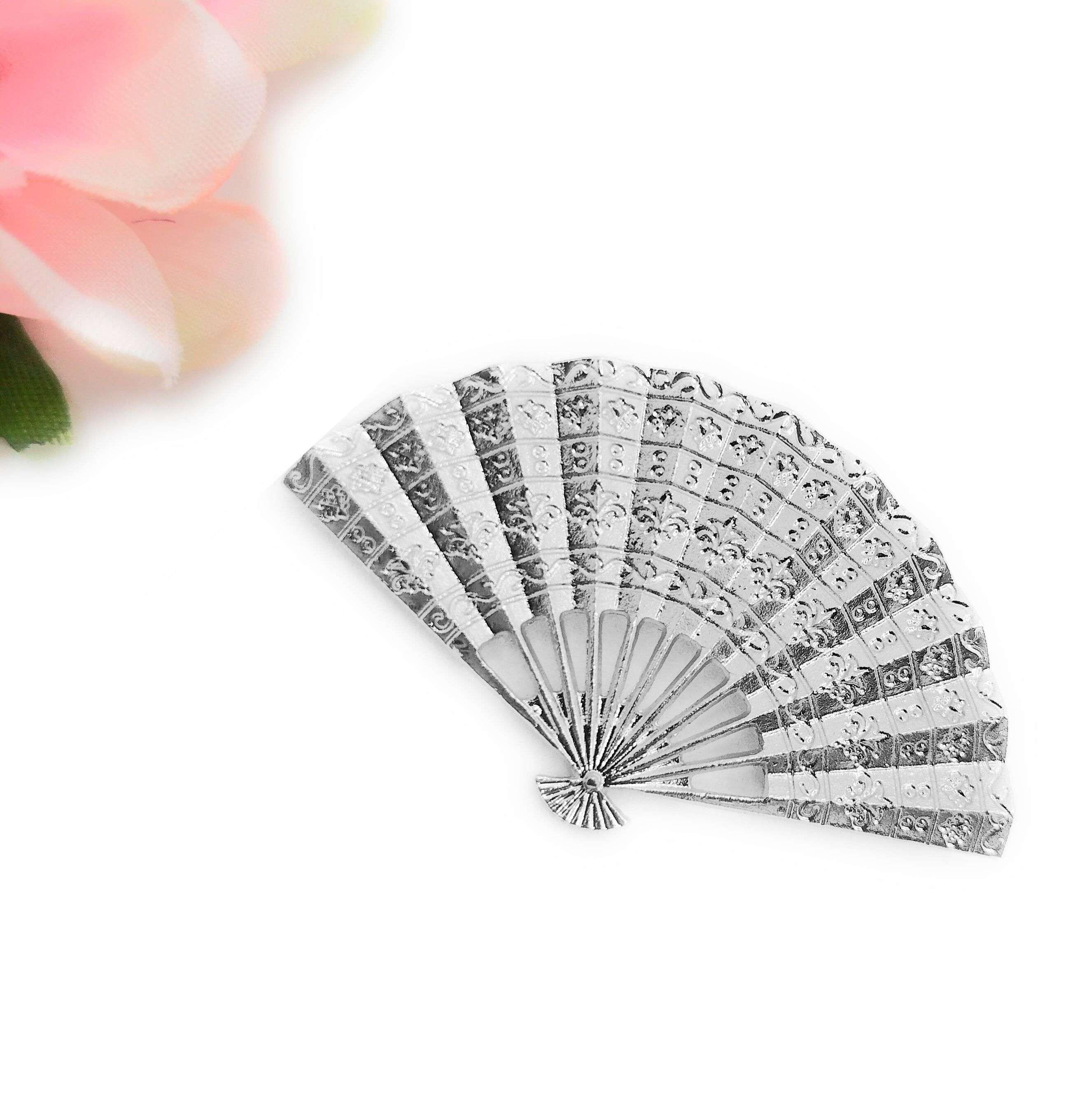 Spilla a forma di ventaglio da flamenco in argento · Ventaglio in argento lucido (taglia M)