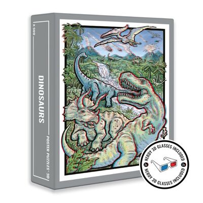 Dinosaurs 3D 500 Piece Jigsaw Puzzles for Adults