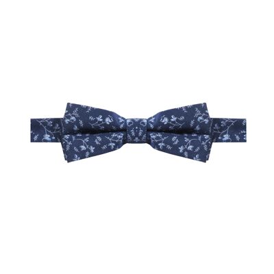 MIDAS BOW TIE COTTON WITH FLOWER PATTERN - NAVY BLUE, SKY BLUE AND WHITE