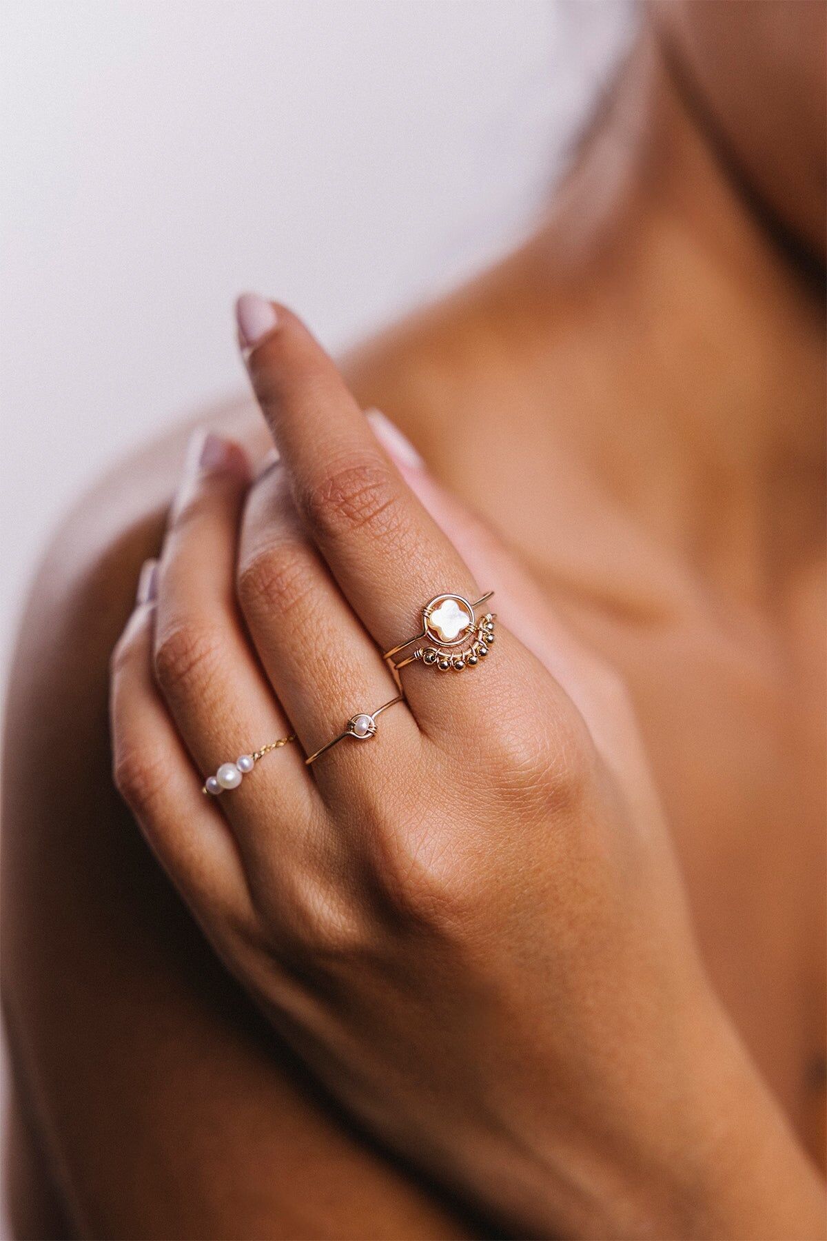 Bague Swan étoile - Nacre