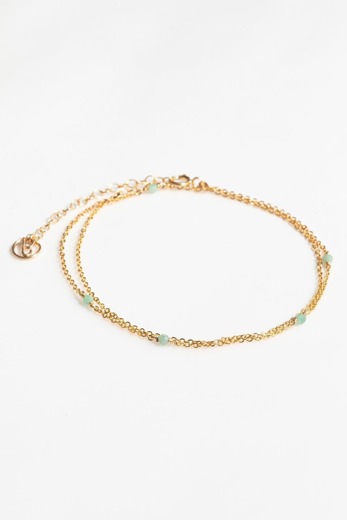 Collana-bracciale con doppio satellite - Smeraldo