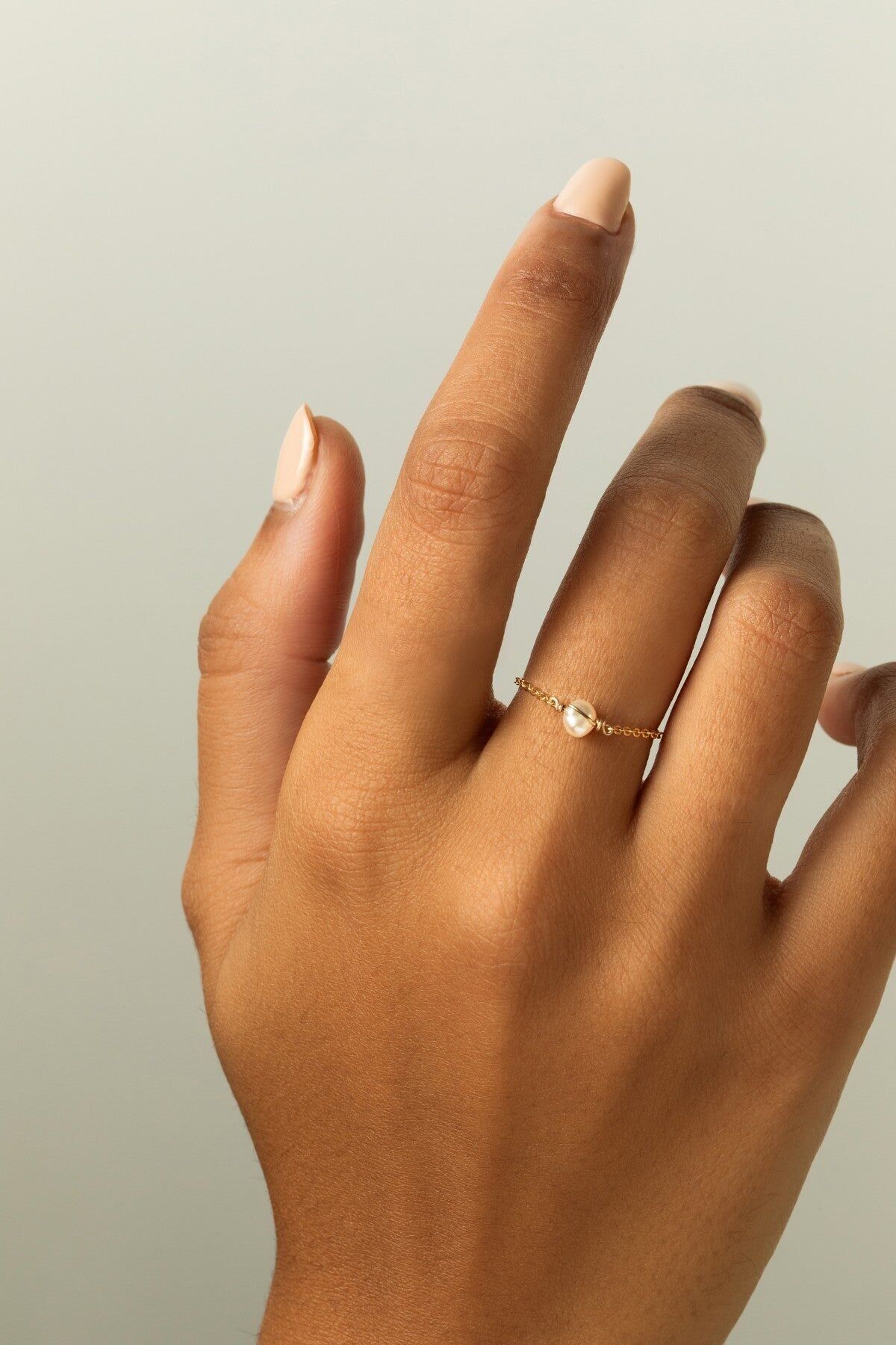 Anillo de cadena Stella - Perla cultivada