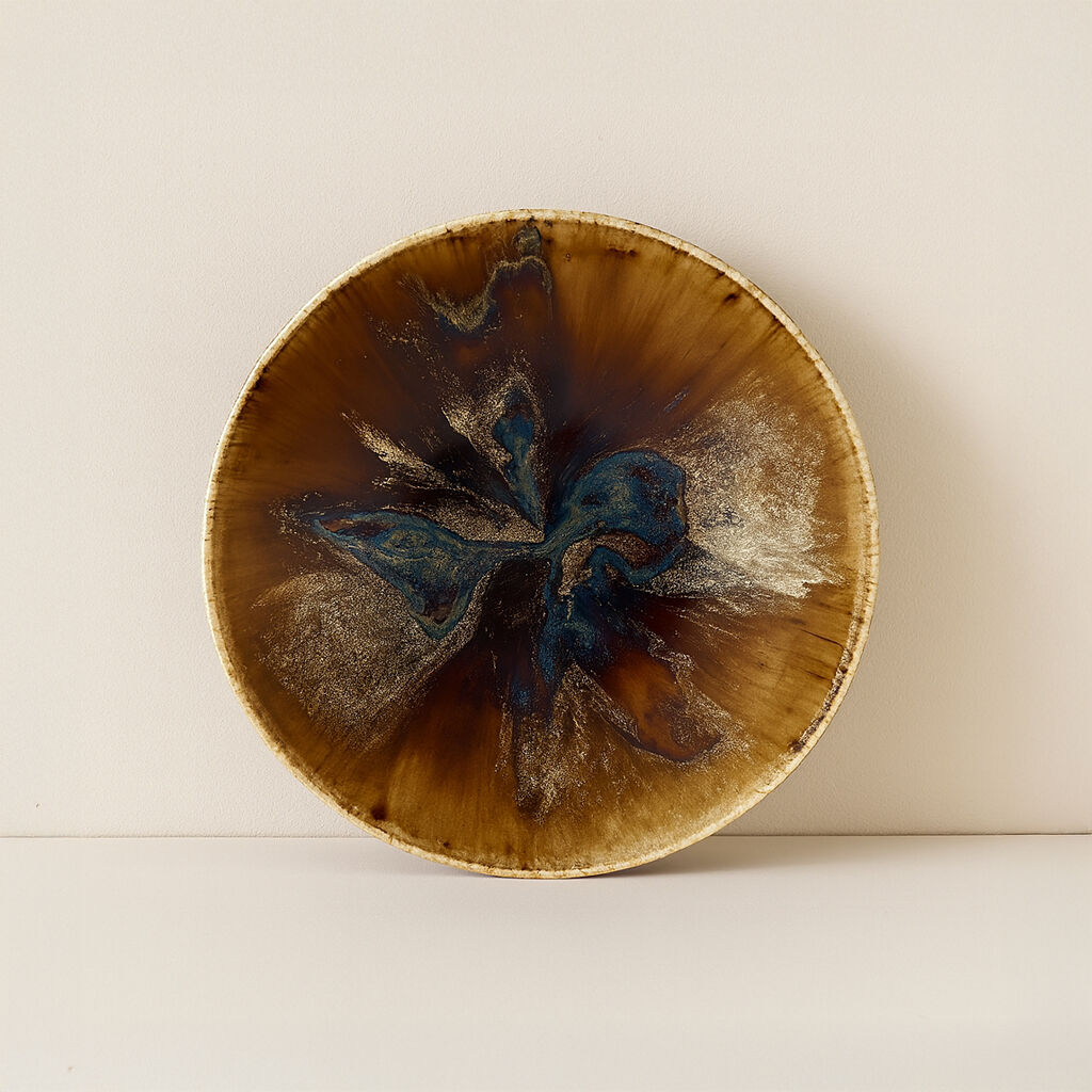 21cm deep plate in brown porcelain VOLCANO