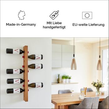 Casier à vin mural en bois | Chêne mini Hillside | Fabriqué en Allemagne 5