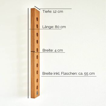 Casier à vin mural en bois | Chêne mini Hillside | Fabriqué en Allemagne 4