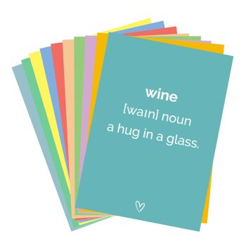 Cartes postales avec dictons sur le vin - lot de 10 1