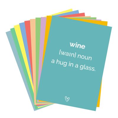 Cartes postales avec dictons sur le vin - lot de 10