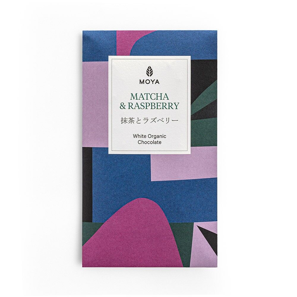 Cioccolato Matcha Bio con lamponi (80g)