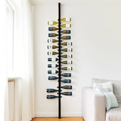 Wall-mounted wooden wine rack | Slope special / black 22plus4