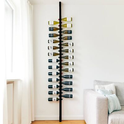 Wall-mounted wooden wine rack | Slope special / black