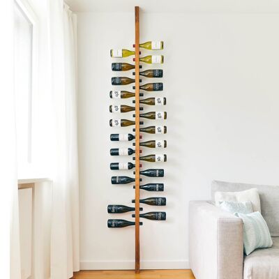 Wall-mounted wooden wine rack | Classic hillside location 22plus4 | Made-in-Germany made to measure