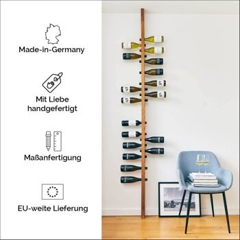 Casier à vin mural en bois | Emplacement classique à flanc de colline 22plus4 | Fabriqué en Allemagne sur mesure 4