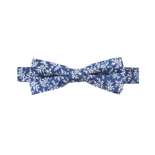 Ambrosios noeud papillon coton à motif floral – bleu et blanc