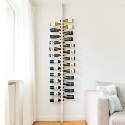 Portabottiglie da parete in legno | Posizione collinare bianca | Made in Germany su misura