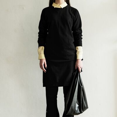 Pulloverkleid Dolly aus schwarzer Bio-Baumwolle, Packung zu 4