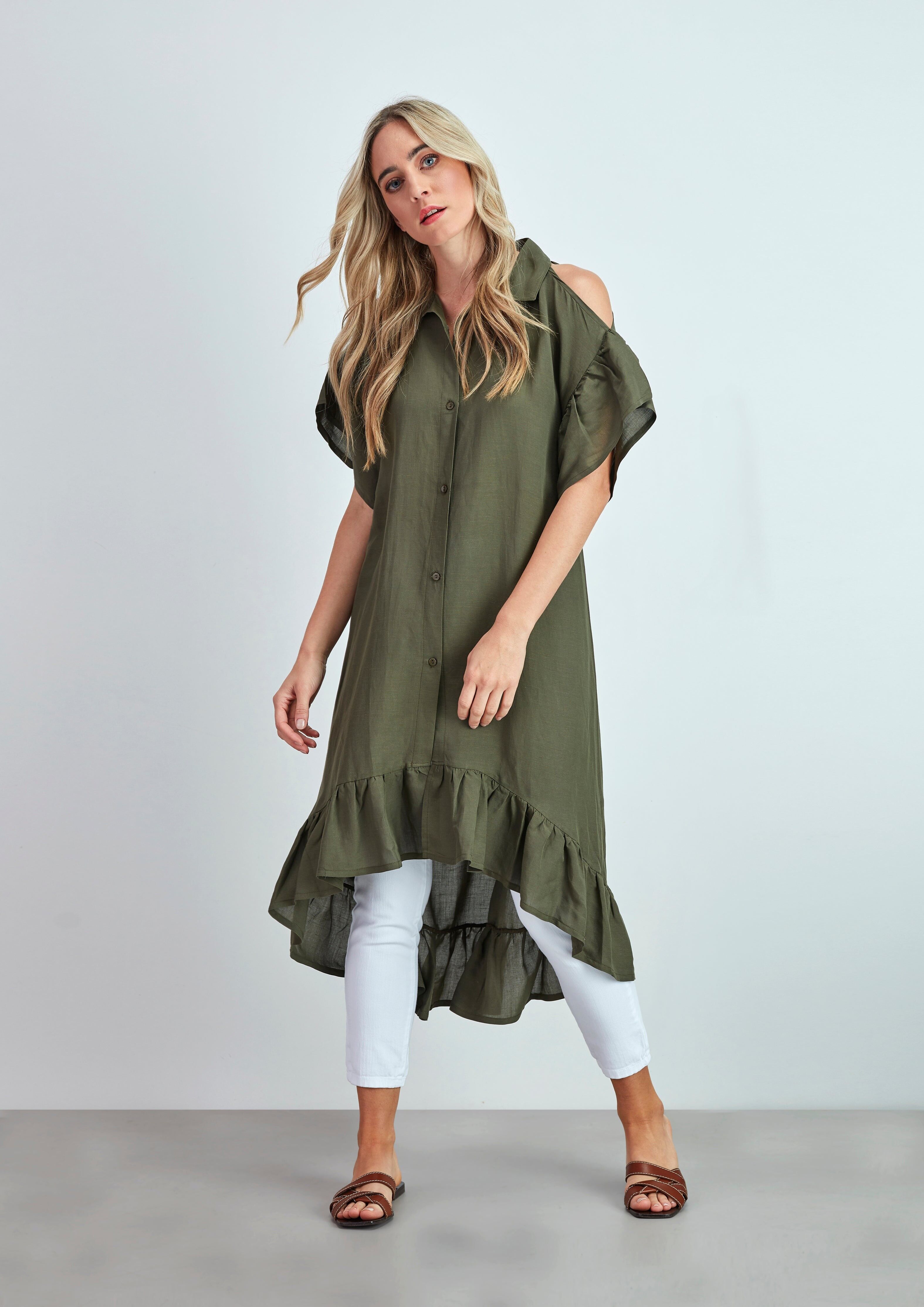 Túnica Sem Ombro Linho