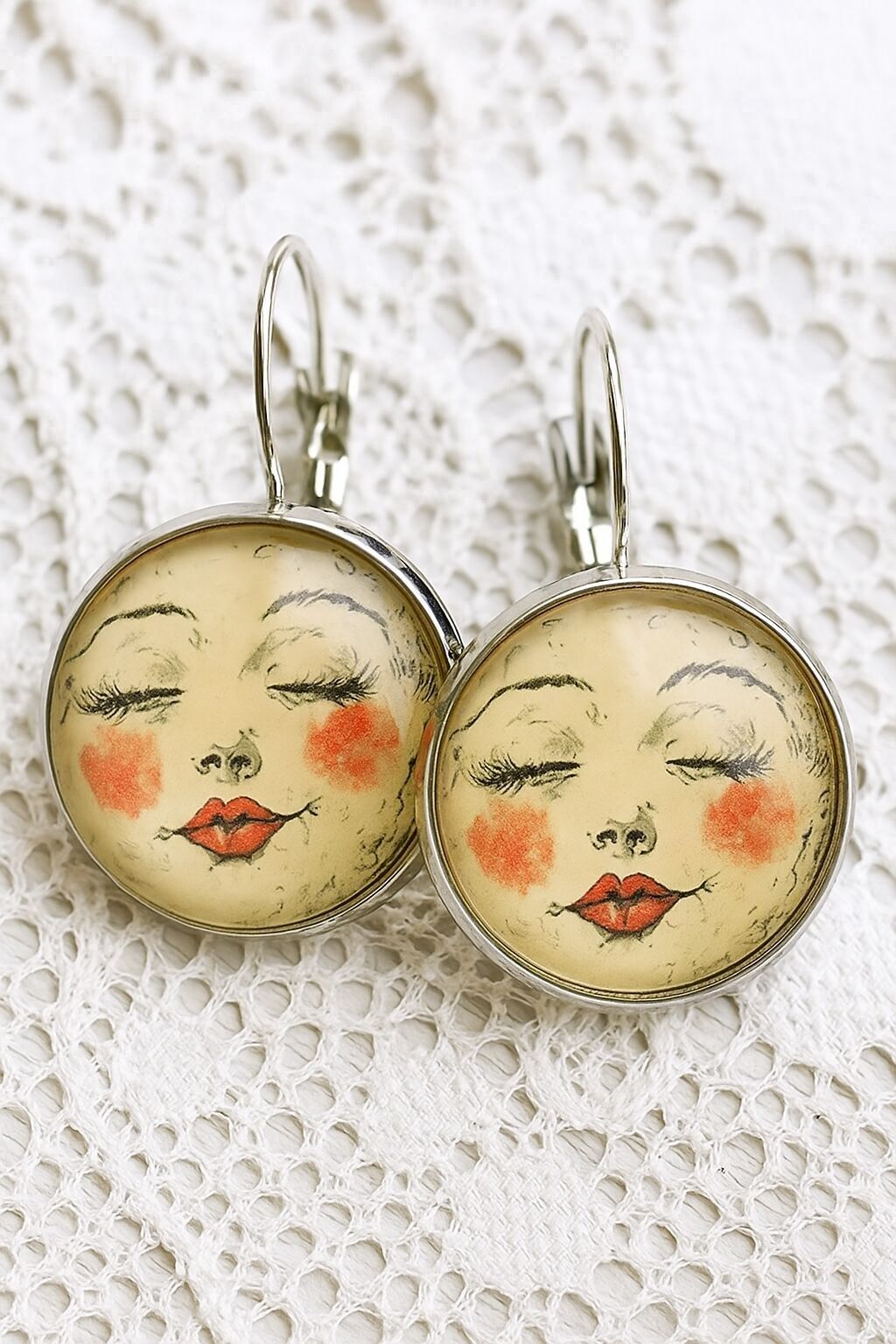 Orecchini vintage a forma di luna