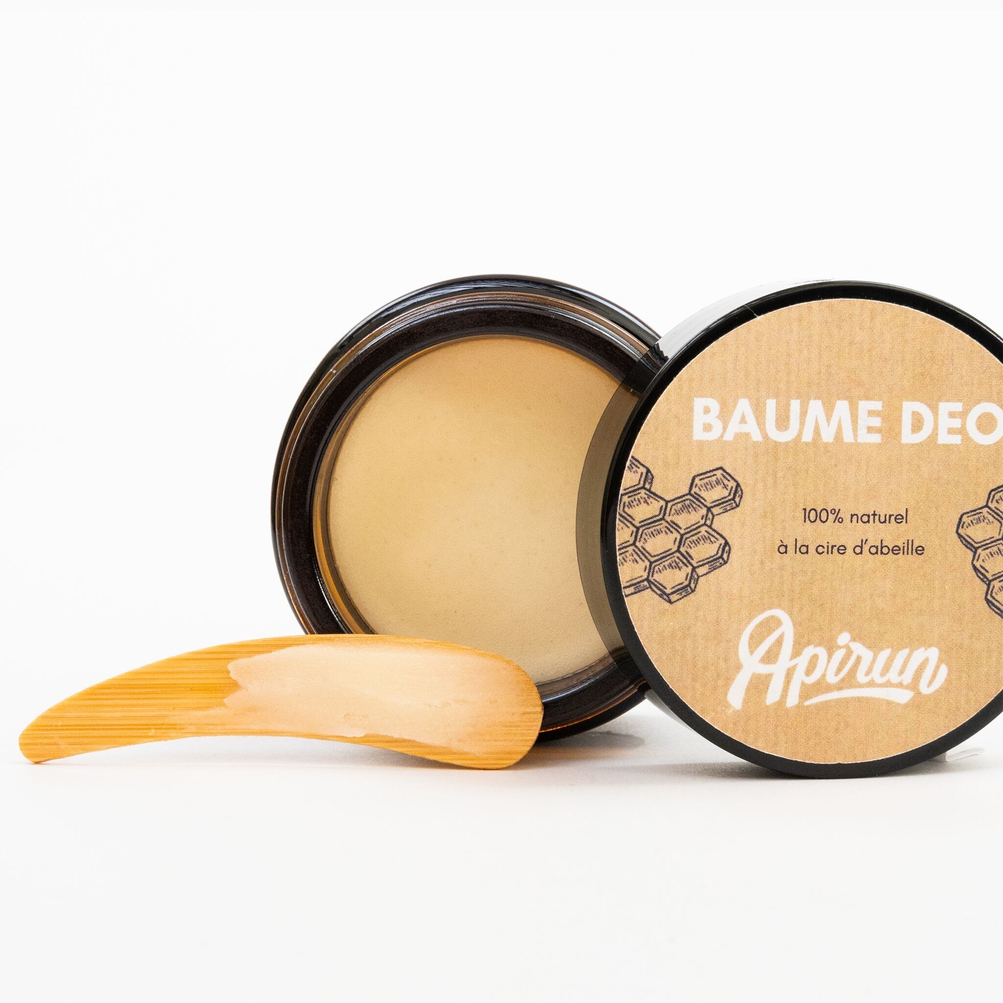Natural deodorant balm with honey and beeswax - pack of 5 balms of 50g