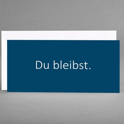 MODERN: 10 Trauerkarten "Du bleibst" nachtblau inkl. Kuverts