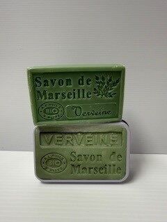 Organic Marseille soap - Verbena - With its metal box