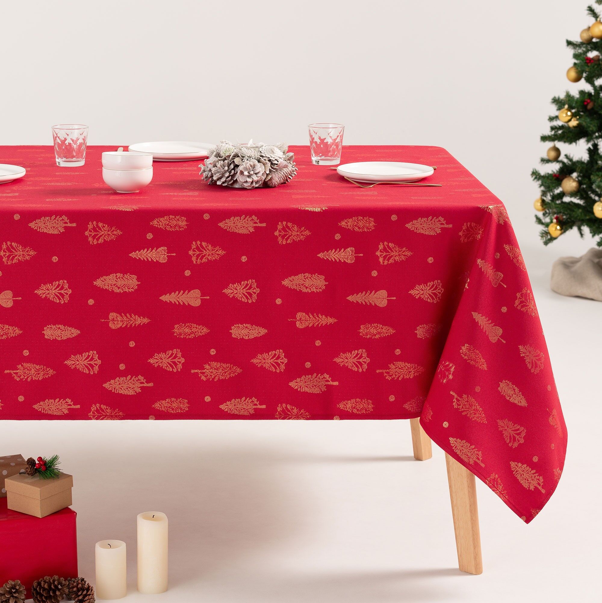 Silvet jacquard cotton Christmas tablecloth