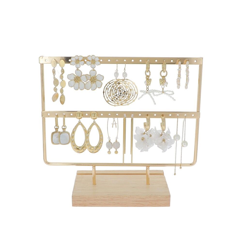 Kit di 22 (11+11) orecchini - oro bianco - espositore incluso