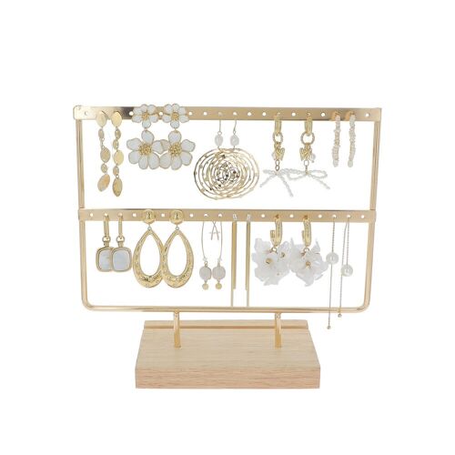 Kit de 22 (11+11) boucles - doré blanc - présentoir offert