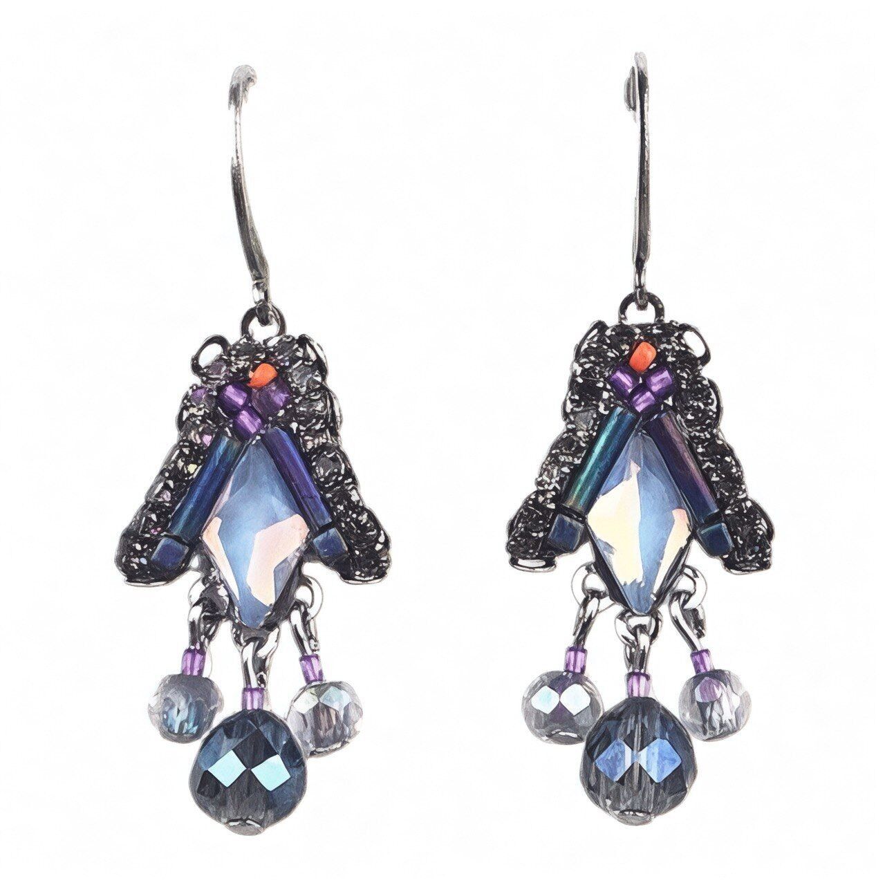 Orecchini in cristallo grigio Tulipan