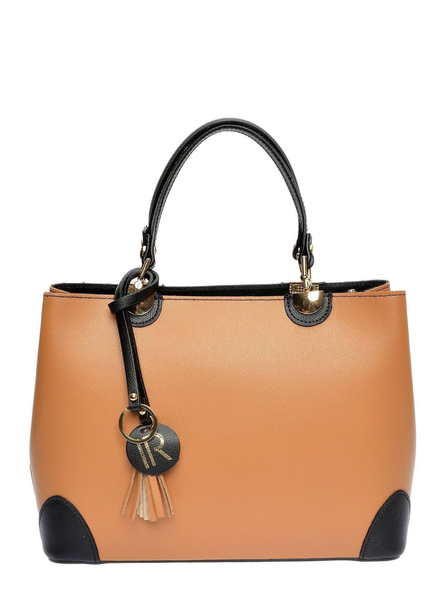 AW25 IR  462_NERO COGNAC_Top Handle bag