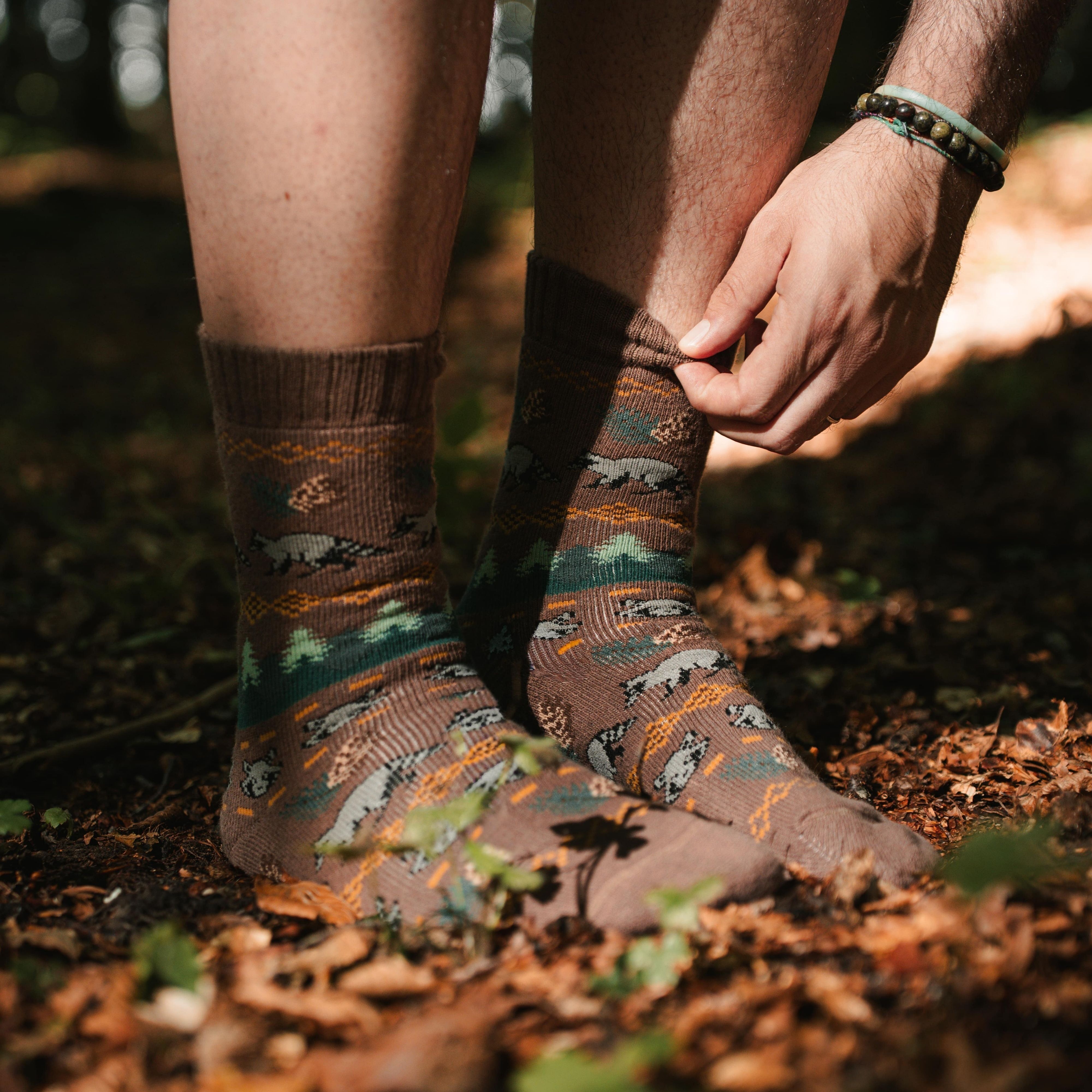 Chaussettes Mapache | Zapatillas calientes | Chaussettes Naturaleza | Chaussettes Hiver