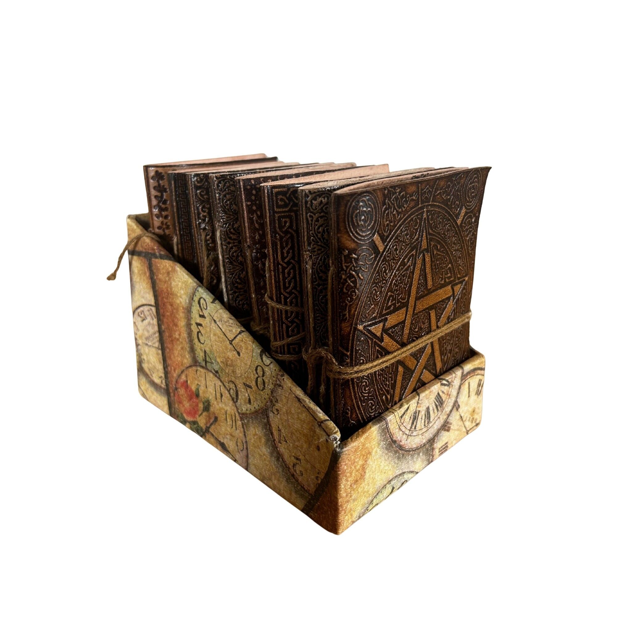 8x Ledernotizbücher - Esoterik Kleines Sortiment - Display