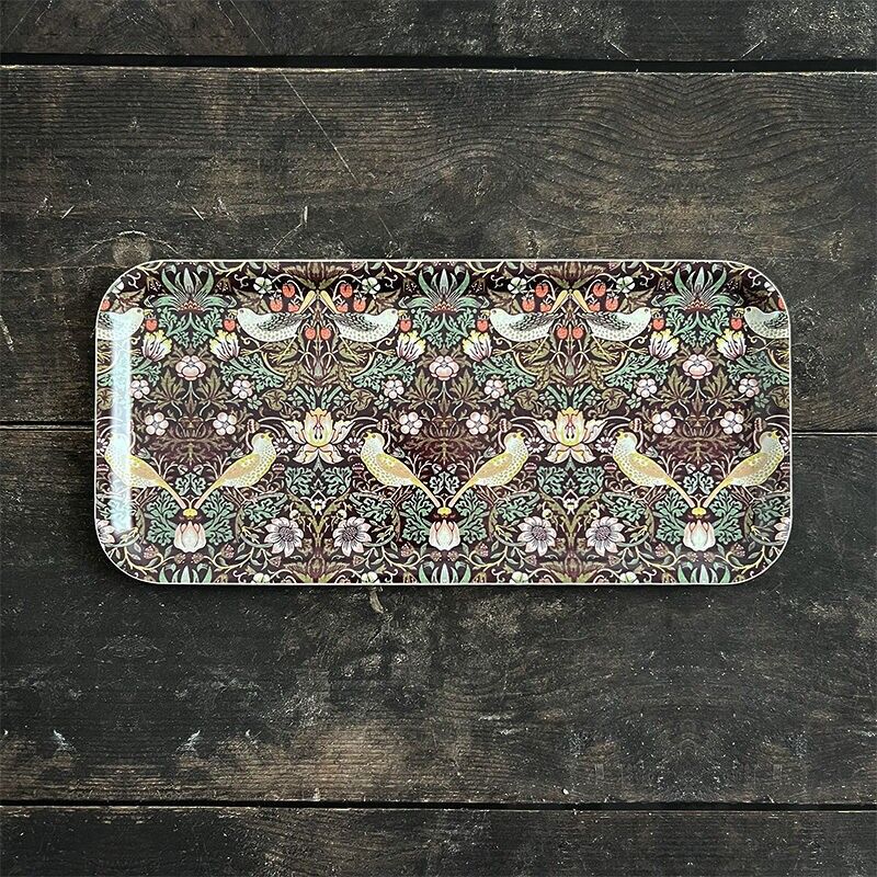 Serviertablett 32x15 - Morris Strawberry Thief bordeaux