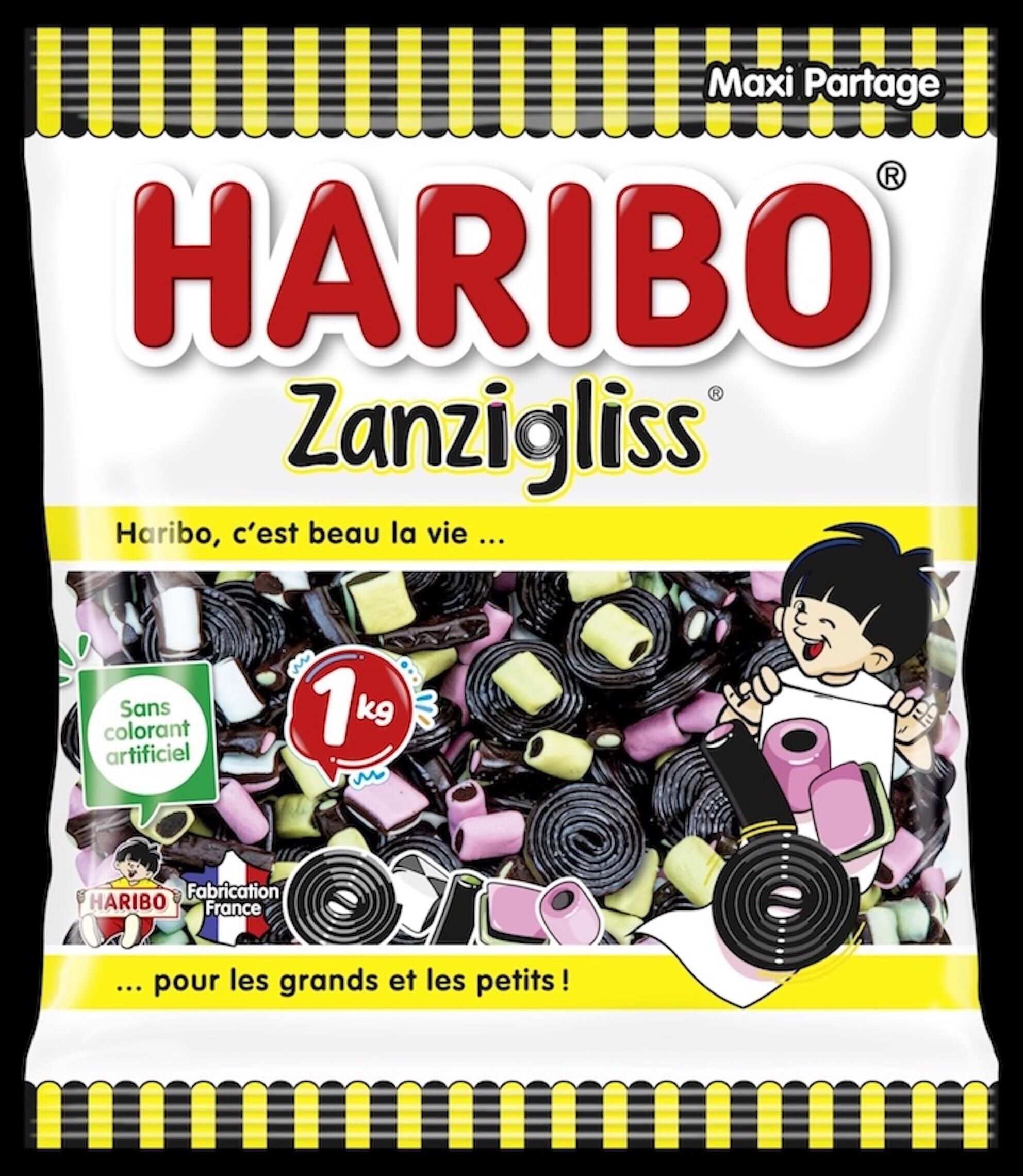 HARIBO - Zanzigliss - Assortment of Liquorice Sweets - No Artificial Colors - 1 kg Bulk Bag