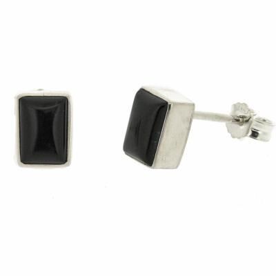 Pendientes rectangulares de ónix con caja de presentación