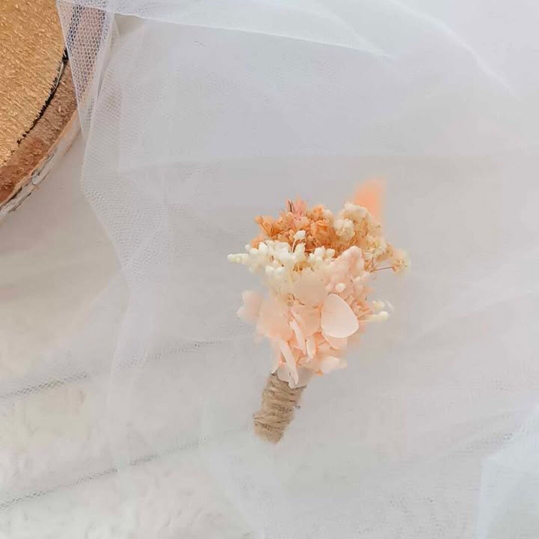 Boutonnière pêche ivoire - Boutonnière enfant