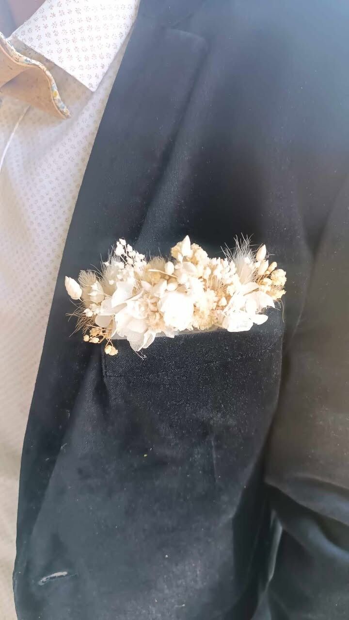 Fiore all'occhiello con fiori secchi per uomo e testimone - Fiore all'occhiello per adulti