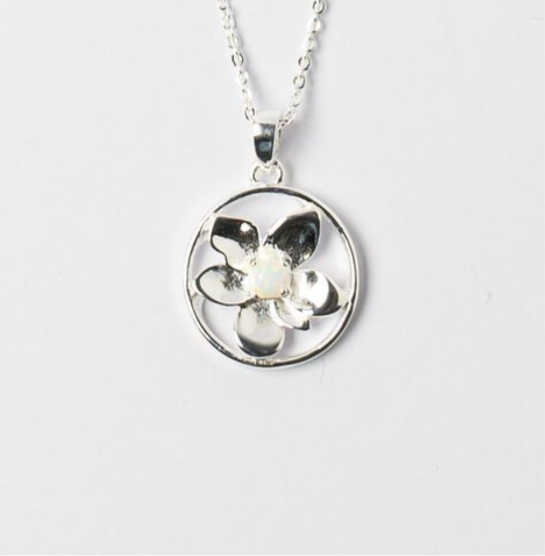 Oleander Kette Echtsilber