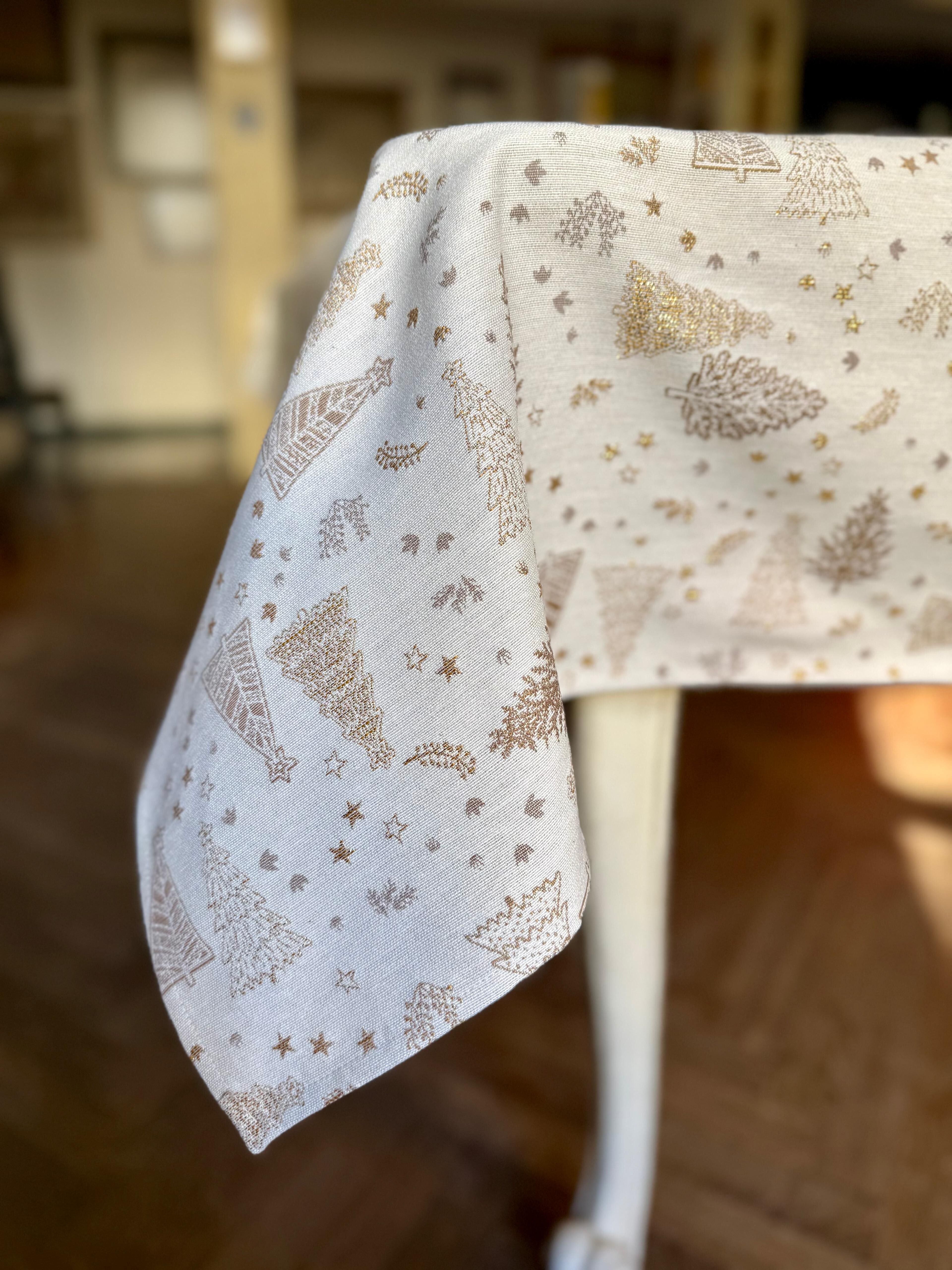 Tovaglia rettangolare invernale, motivo festivo, motivo natalizio | Golden Forest