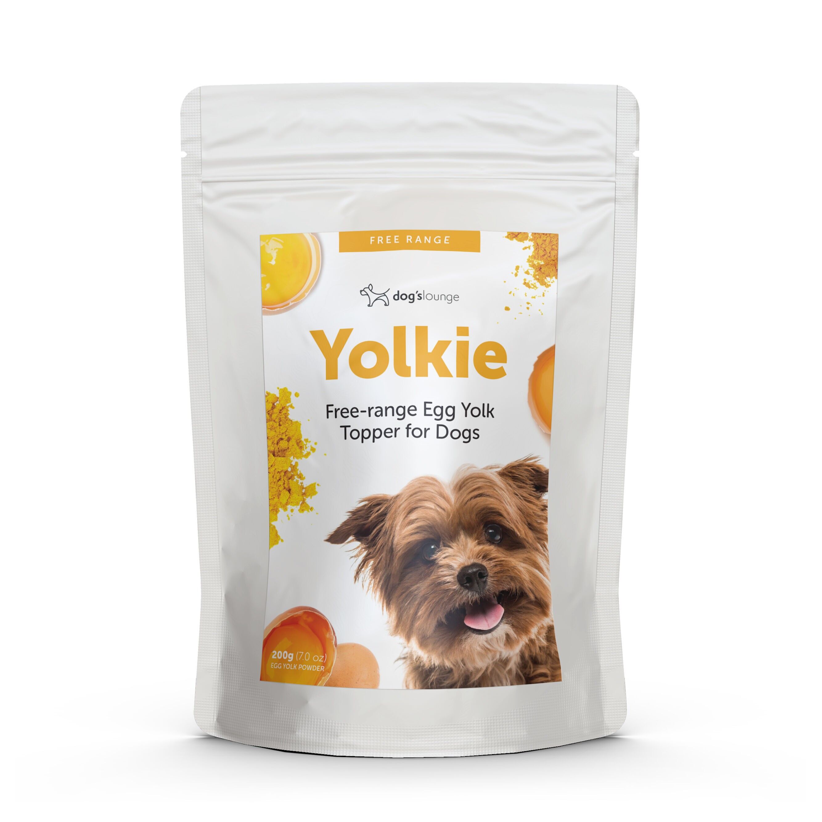 YOLKIE – Aderezo de yema de huevo de gallinas camperas para perros