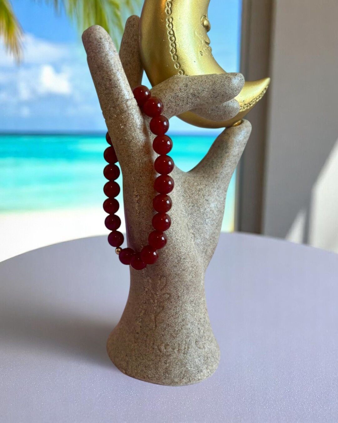 Rotes Karneol-Armband 7A - 08 mm 🍓 ❤️17cm